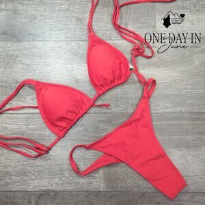 CharmLeaks Adjustable Triangle Thong Bikini Swimsuit Size M